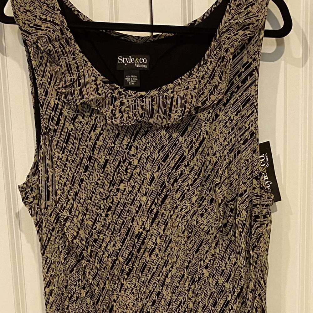 Style & Co. Black and Gold Textured Dress